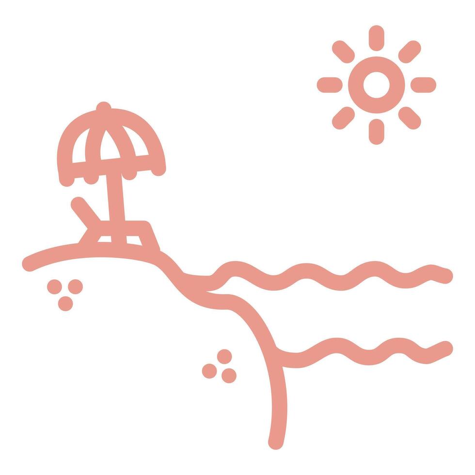 Beach Relaxation Outline Fill Icon vector