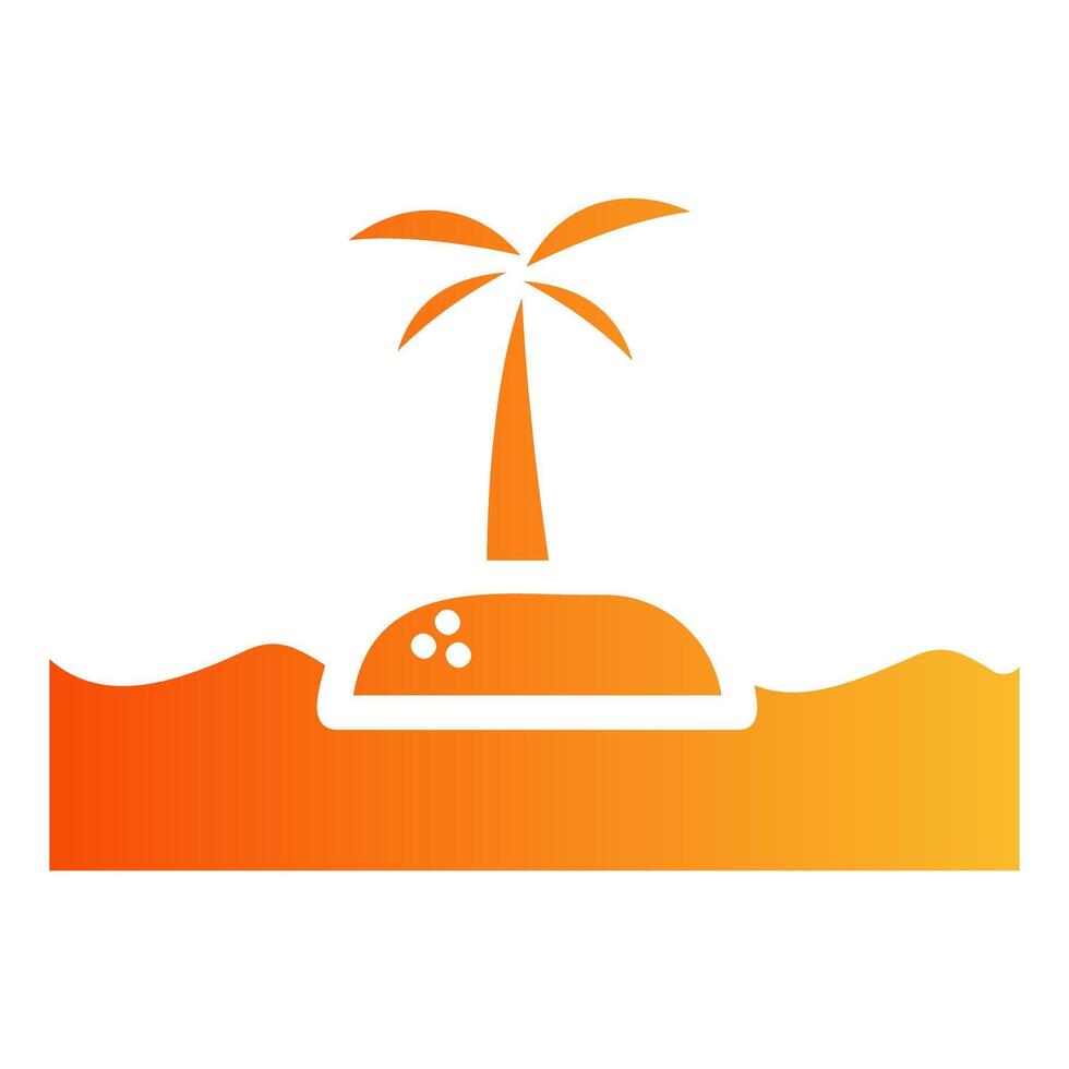 Tropical Island Glyph Gradient Icon vector