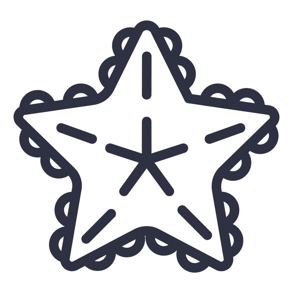 Starfish Outline Fill Icon vector