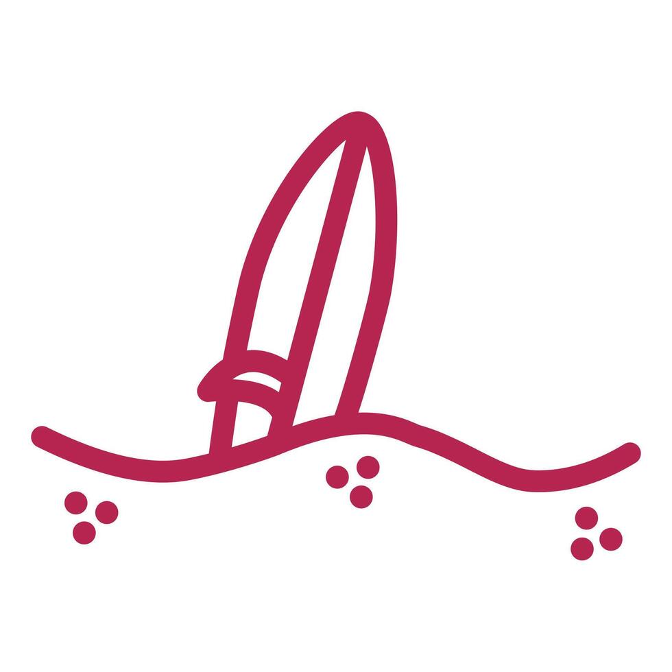 Surfboard in the Sand vector