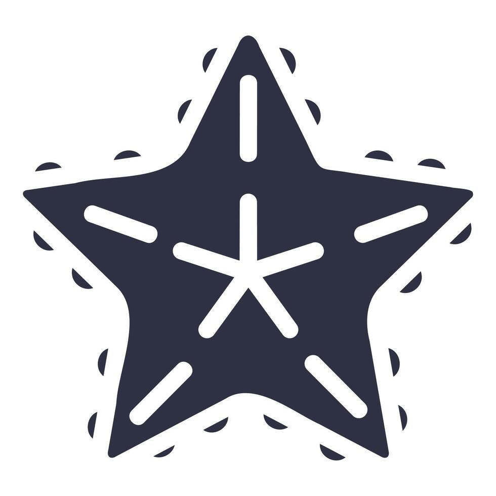 Starfish Glyph Fill Icon vector