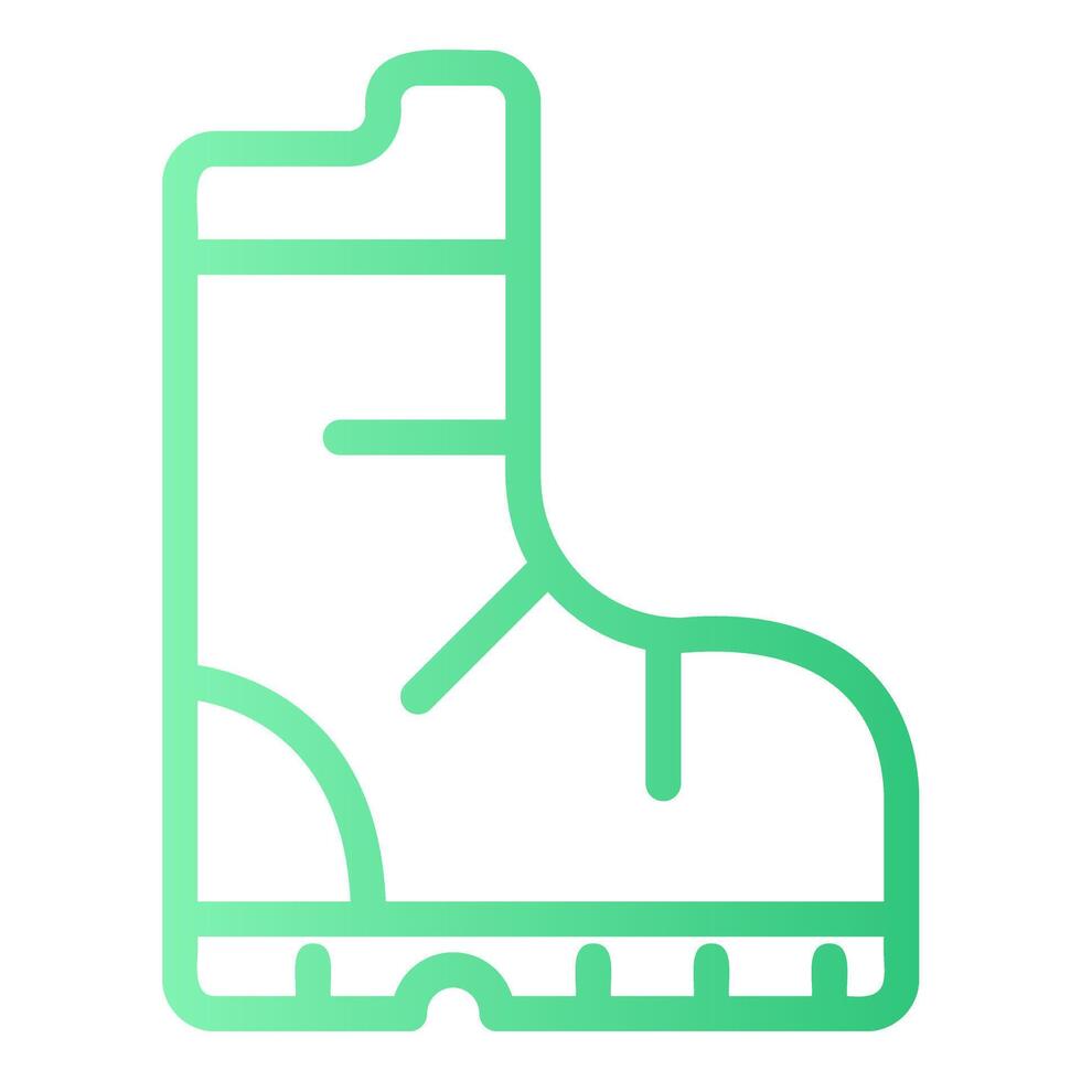 Hiking Boot Outline Gradient Icon vector