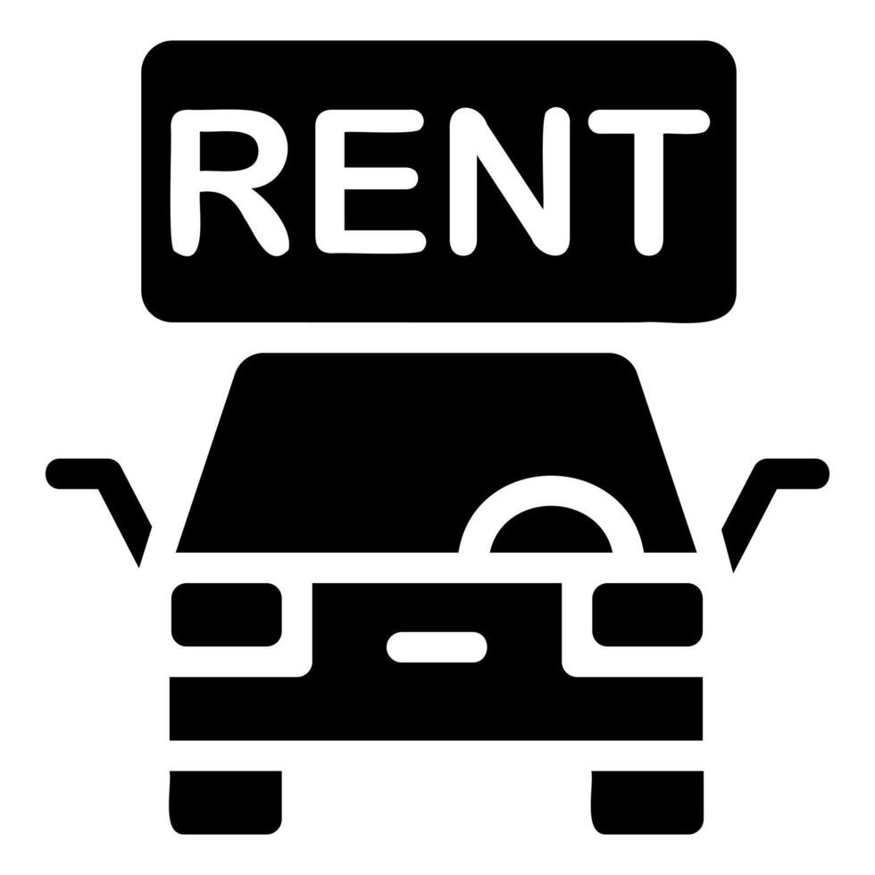 Car Rental Glyph Icon vector