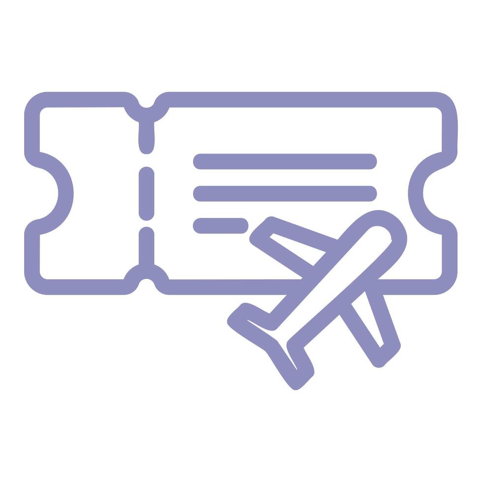 Airplane Ticket Outline Fill Icon vector