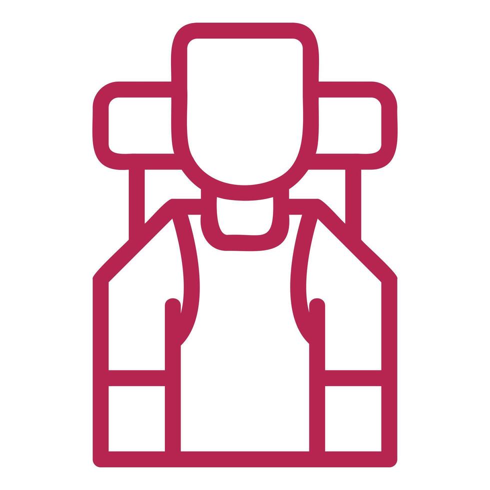 Backpacker Outline Fill Icon vector