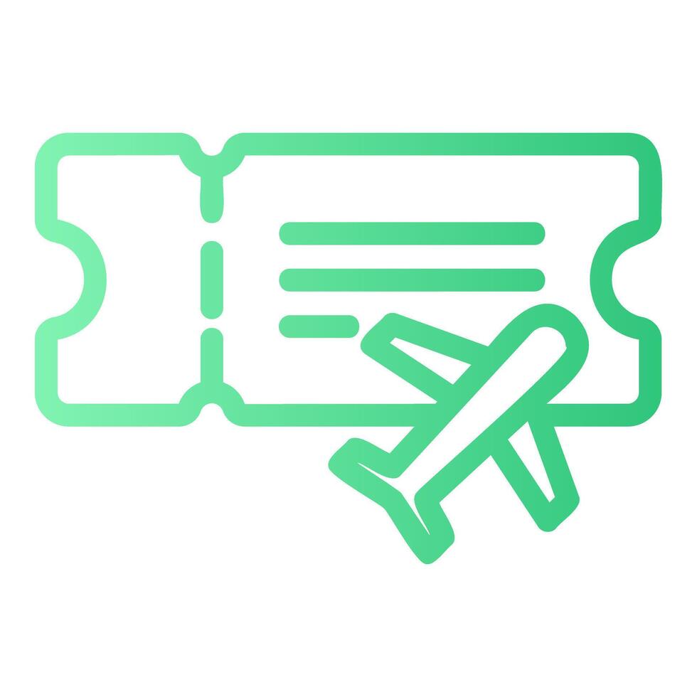 Airline Ticket Outline Gradient Icon vector