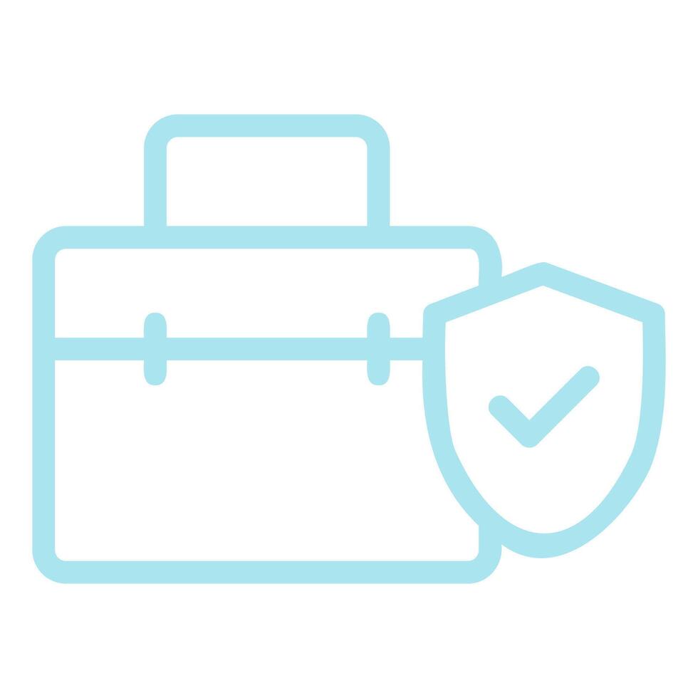 Secure Briefcase Outline Fill Icon vector