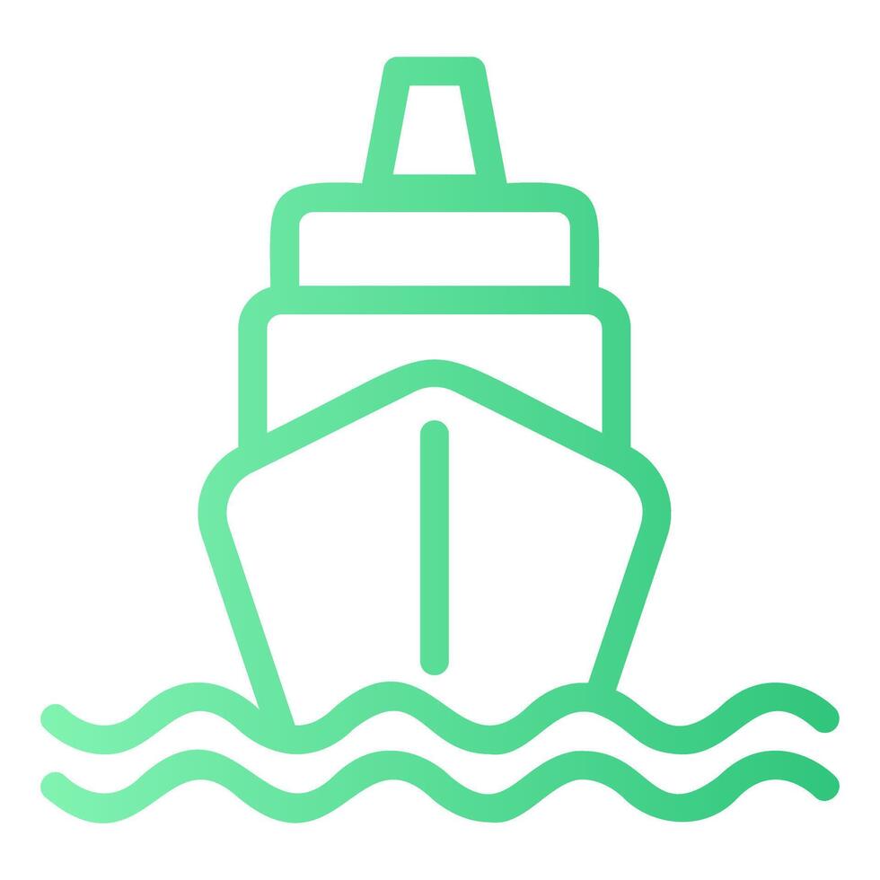 Ship Outline Gradient Icon vector