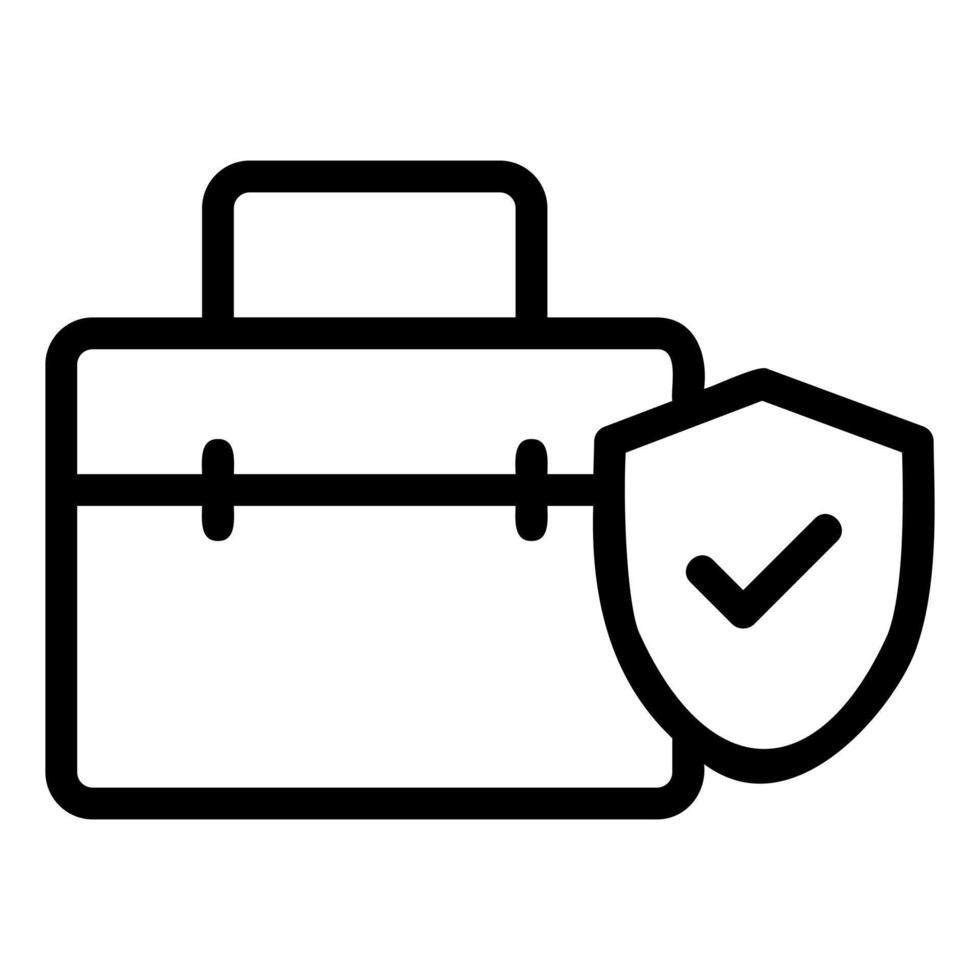 Secure Briefcase Outline Style vector