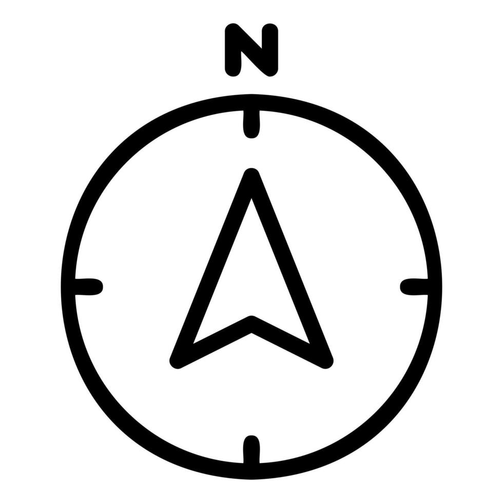 Compass North Outline Style vector