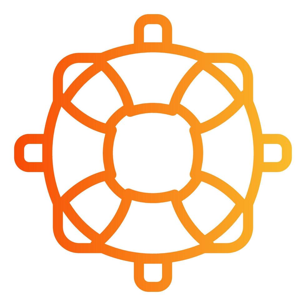 Lifebuoy Outline Gradient Icon vector