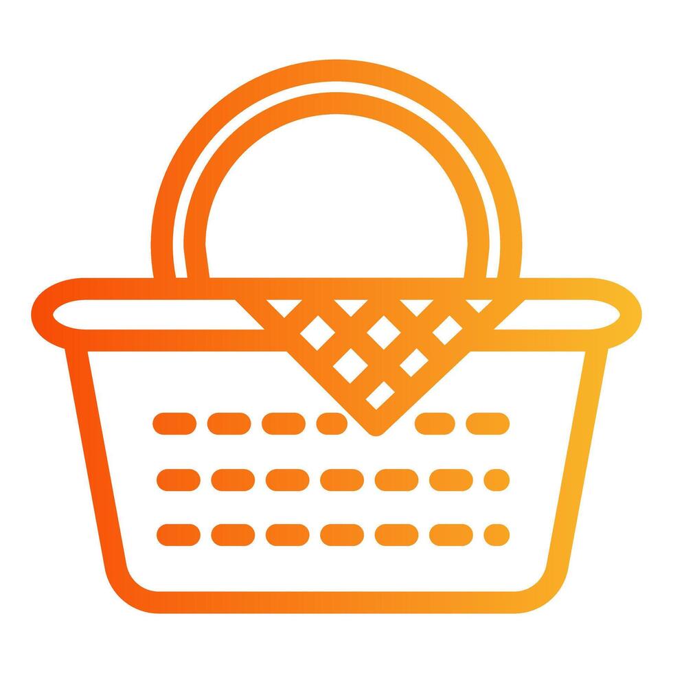 Picnic Basket Outline Gradient Icon vector