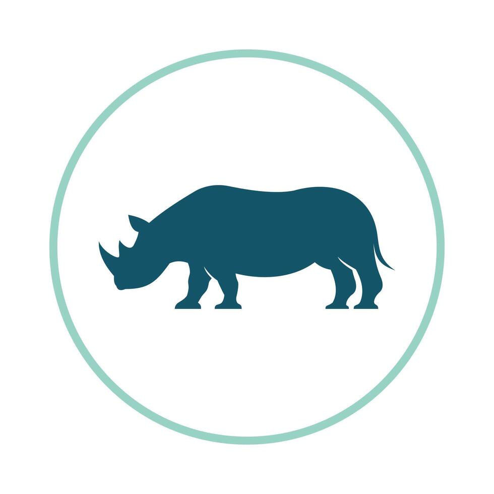 Rhinoceros trendy icon terrific abstract illustration colorful artwork design vector