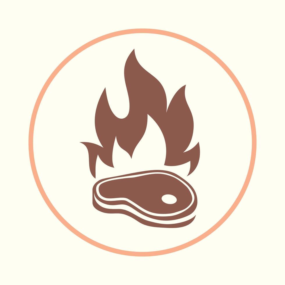 Hot steak favorable trendy icon abstract illustration artwork colorful design vector