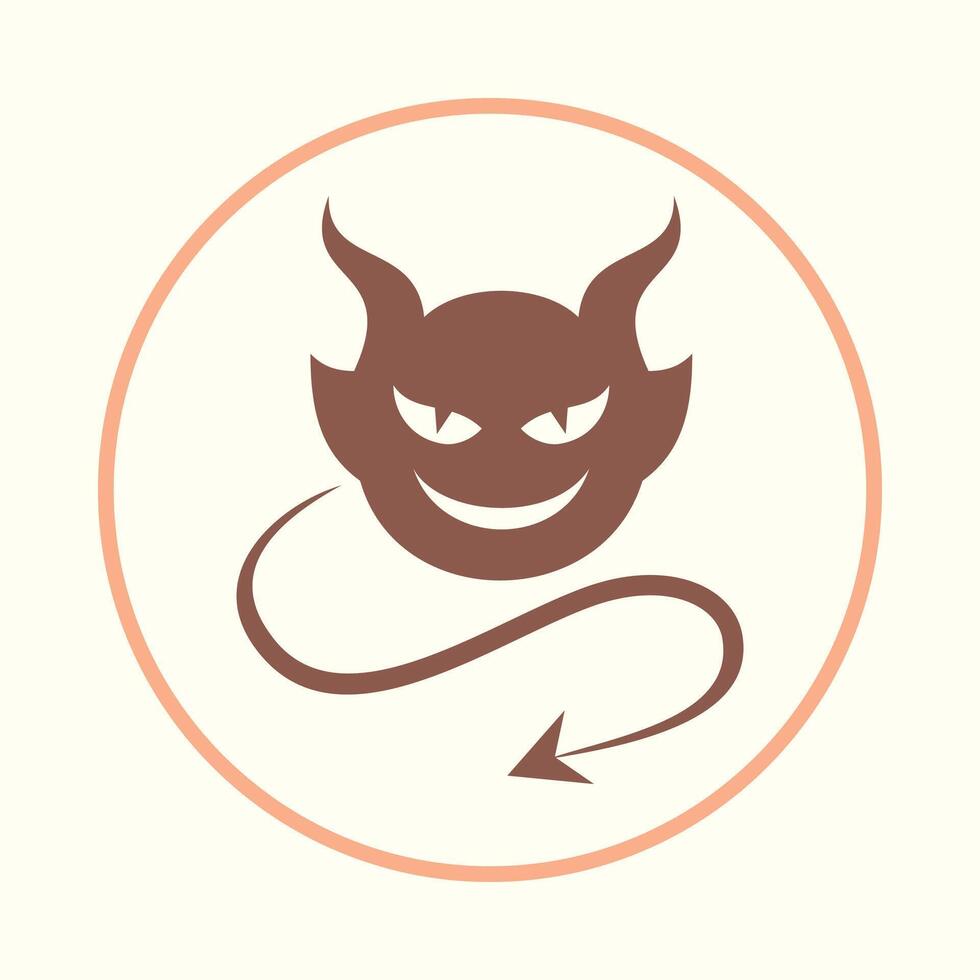 Devil favorable trendy icon abstract illustration artwork colorful design vector