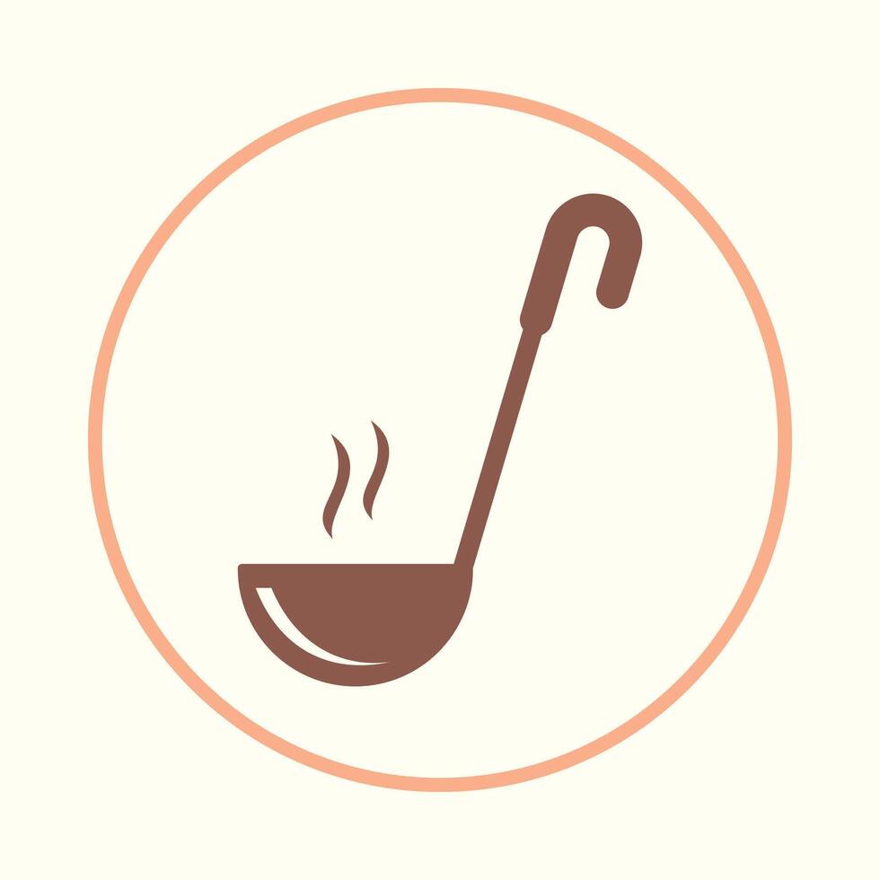 Ladle soup favorable trendy icon abstract illustration artwork colorful design vector