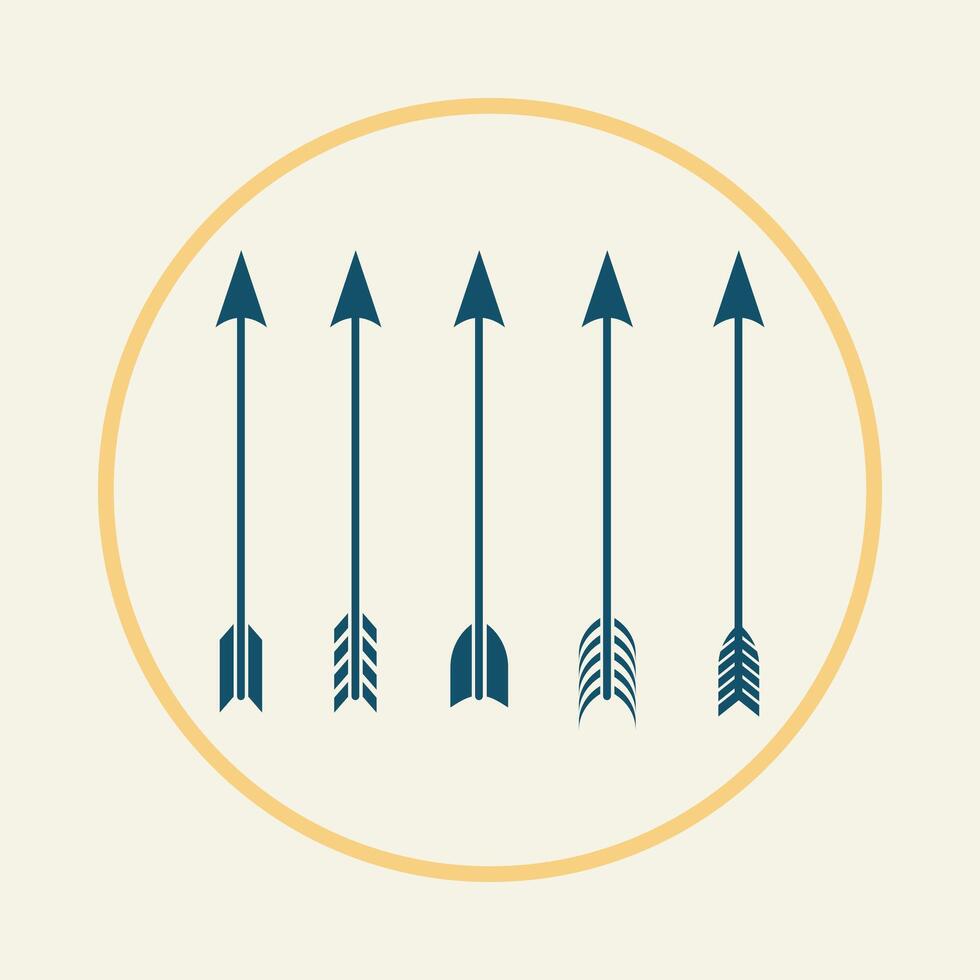 Bow arrow trendy icon superb abstract illustration colorful artwork design vector