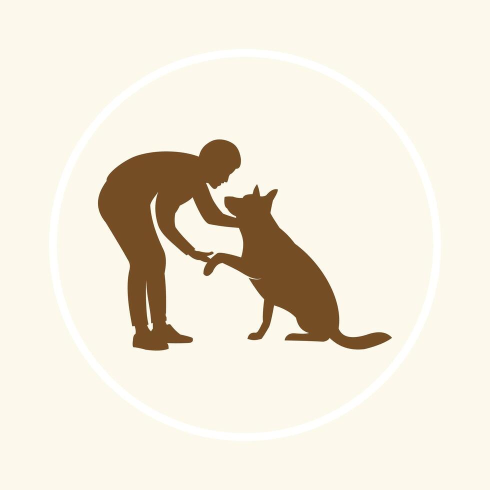 Dog lovers trendy icon hopeful abstract illustration colorful artwork design vector