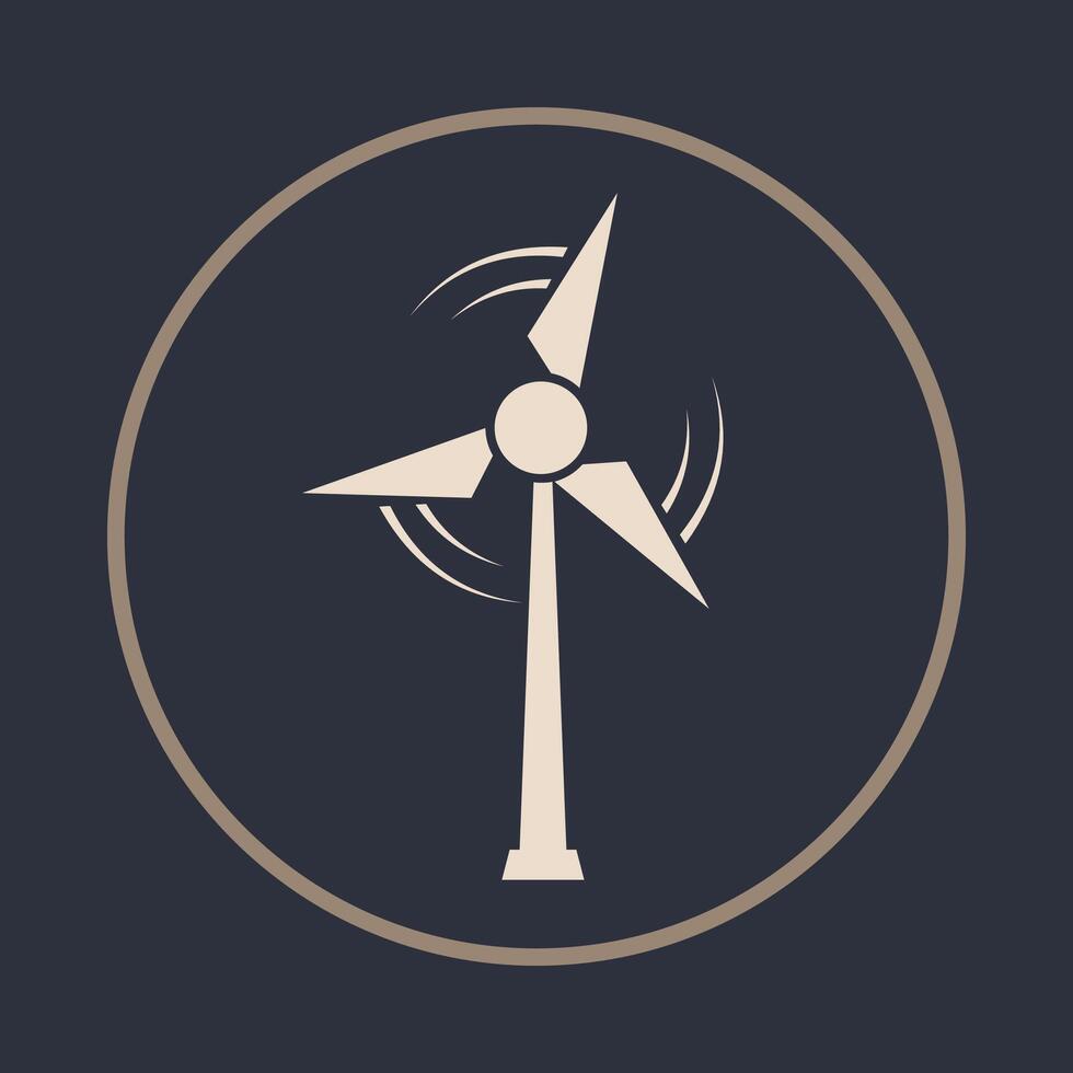 Wind turbine trendy icon joyous abstract illustration colorful artwork design vector
