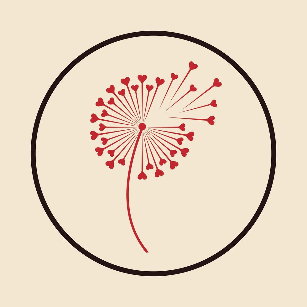 Dandelion flower trendy icon thankful abstract illustration colorful artwork design vector