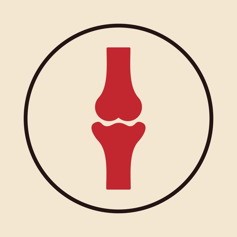 Knee bone trendy icon thankful abstract illustration colorful artwork design vector