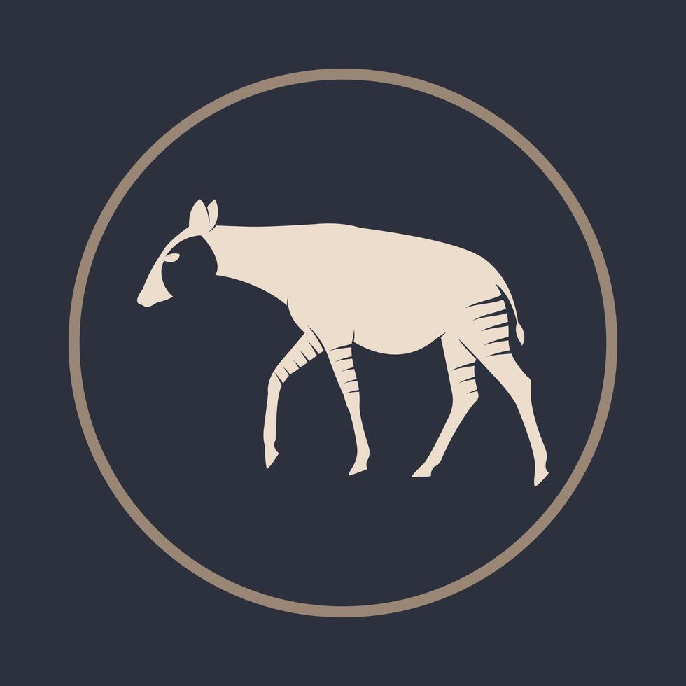 Okapi trendy icon joyous abstract illustration colorful artwork design vector