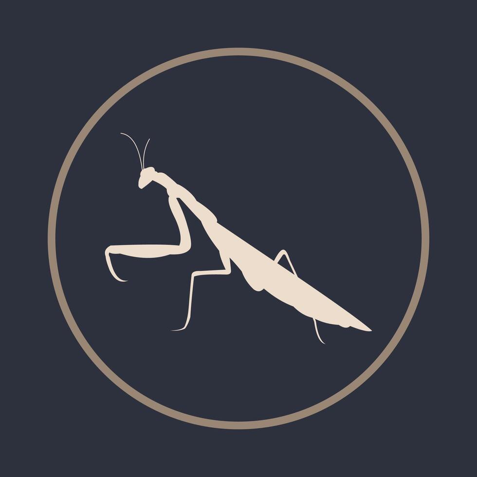 Praying mantis trendy icon joyous abstract illustration colorful artwork design vector
