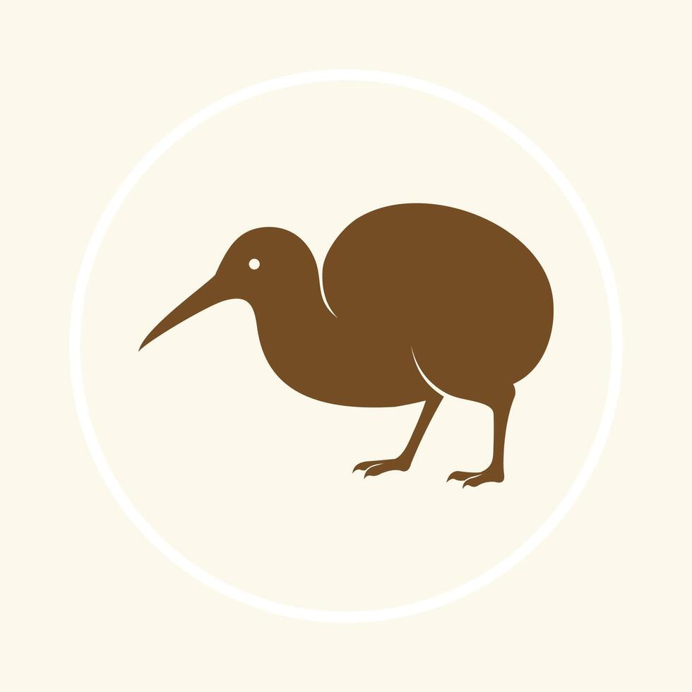 Kiwi bird trendy icon hopeful abstract illustration colorful artwork design vector