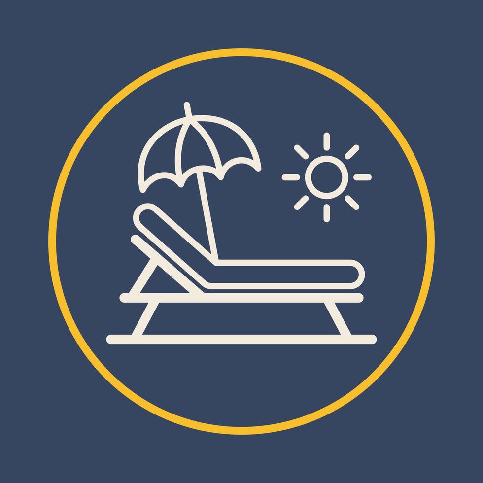 Beach chair trendy icon blissful abstract illustration colorful artwork design vector