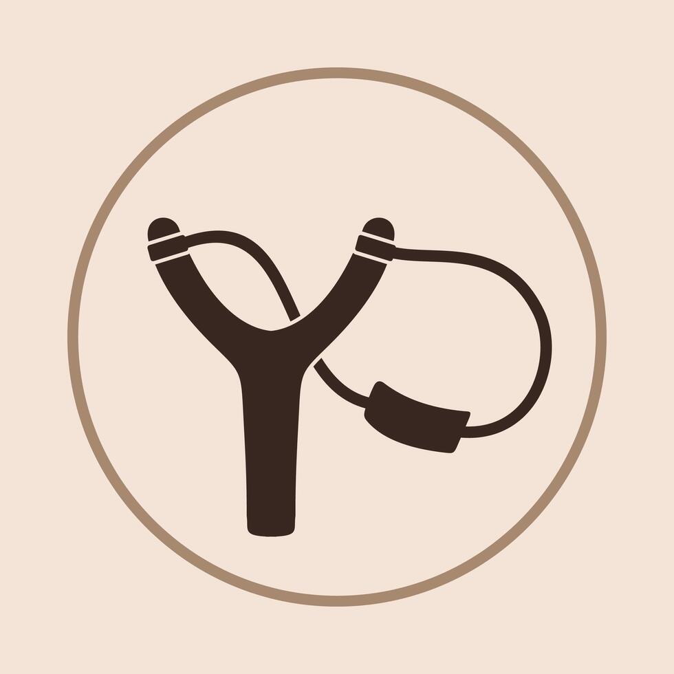 Slingshot trendy icon cheerful abstract illustration colorful artwork design vector