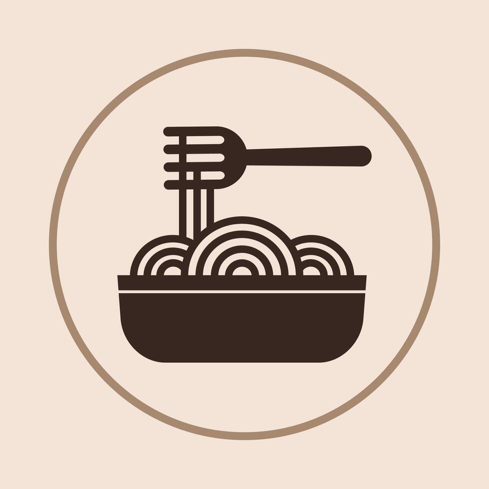 Spaghetti trendy icon cheerful abstract illustration colorful artwork design vector