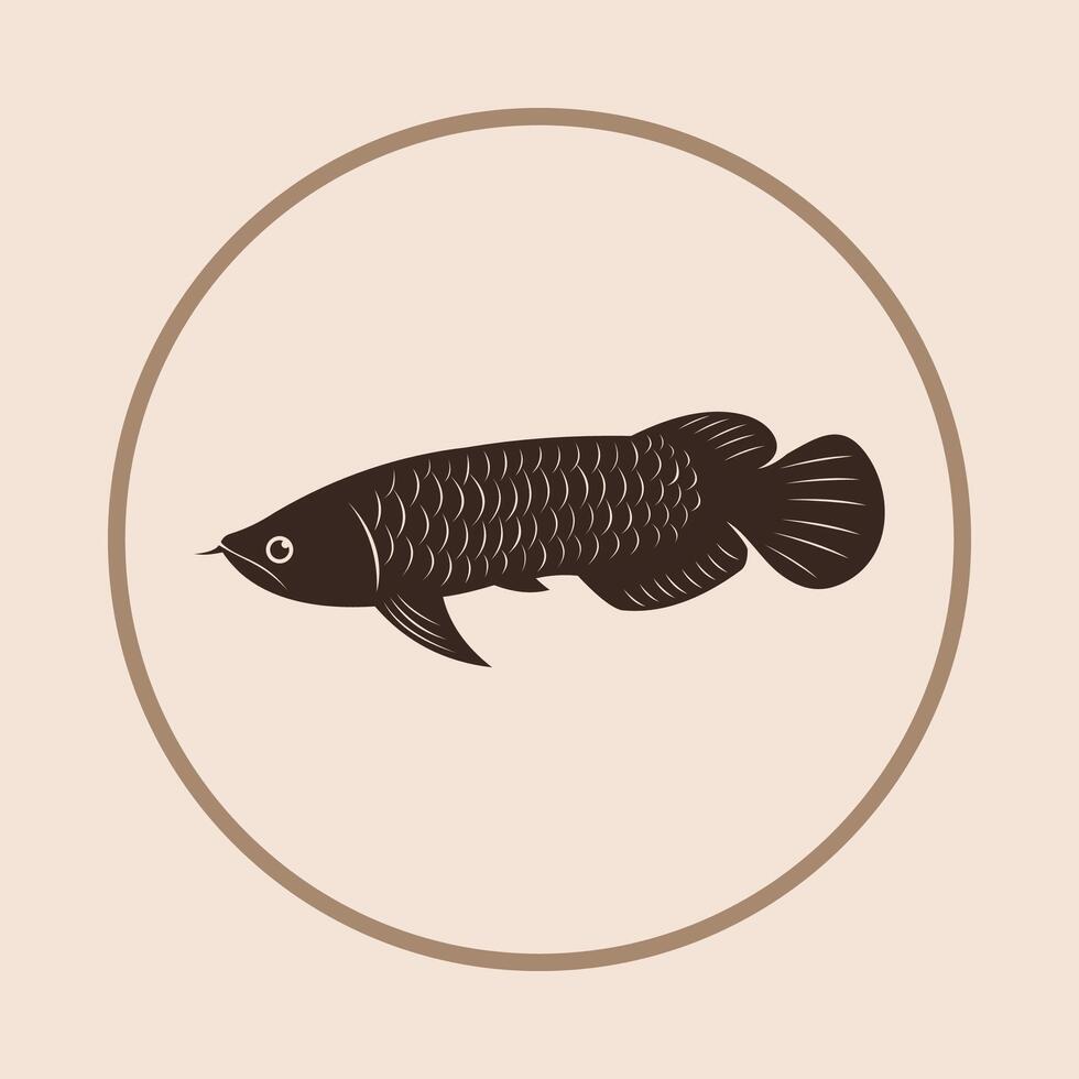 Arowana fish trendy icon cheerful abstract illustration colorful artwork design vector