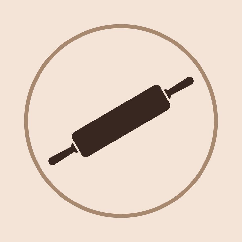 Rolling pin trendy icon cheerful abstract illustration colorful artwork design vector