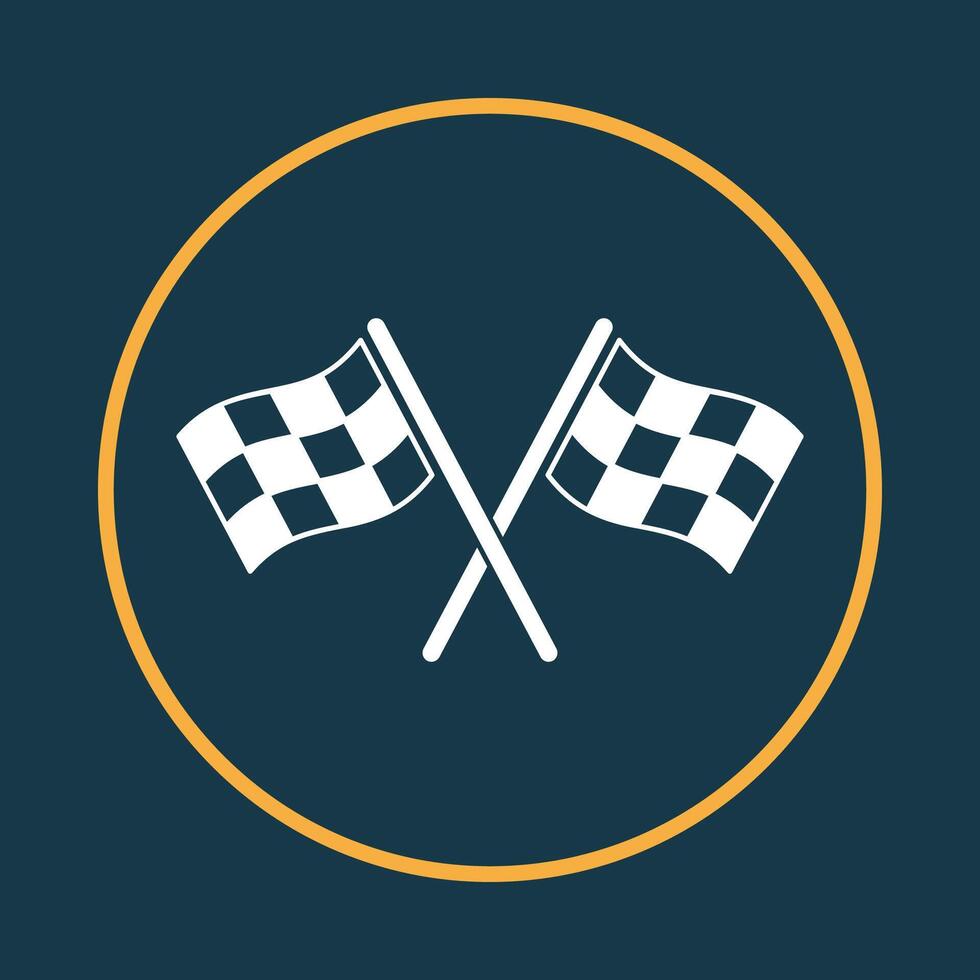 Racing flag supportive trendy icon joyful abstract illustration artwork design vector