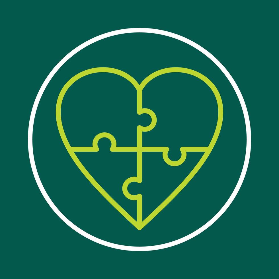 Heart puzzle useful trendy icon satisfied abstract illustration artwork design vector