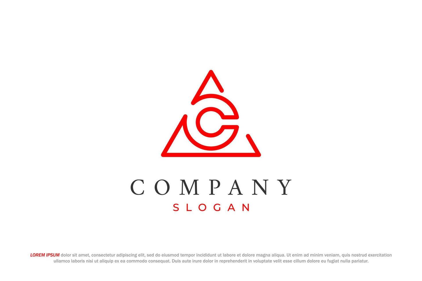 letter c inside triangle minimal logo vector