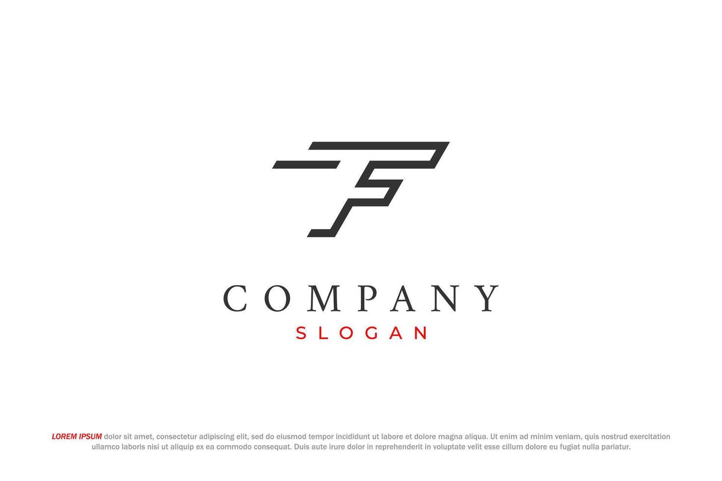 letter f silhouette minimal logo vector