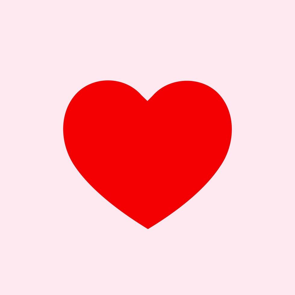 Valentine red heart icon. Heart shape on pink background. vector