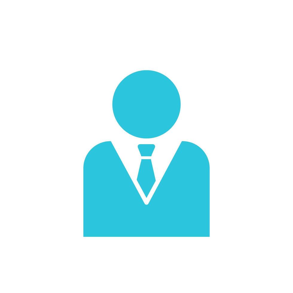 Business man icon. Isolated on white background. From blue icon set. vector