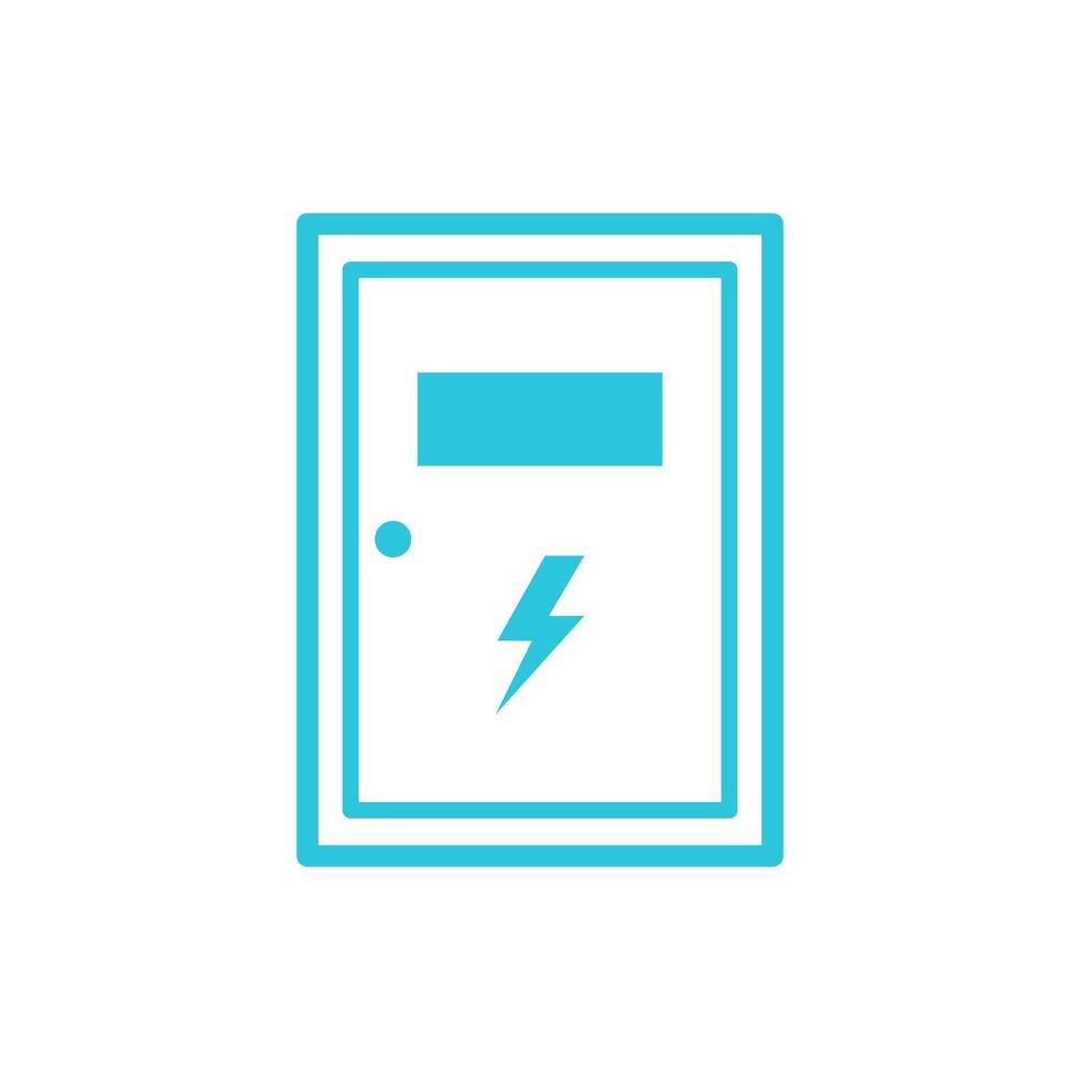 Electric high voltage box. Energy junction. Isolated on white background. From blue icon set. vector