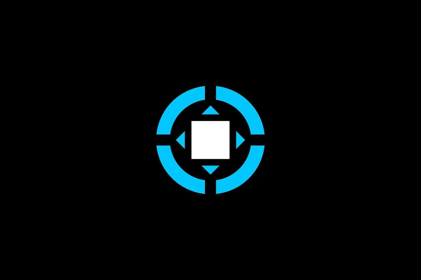 Abstract geometric design with a blue square and white circle. Perfect for a variety of applications, including website backgrounds, print materials, and social media. vector