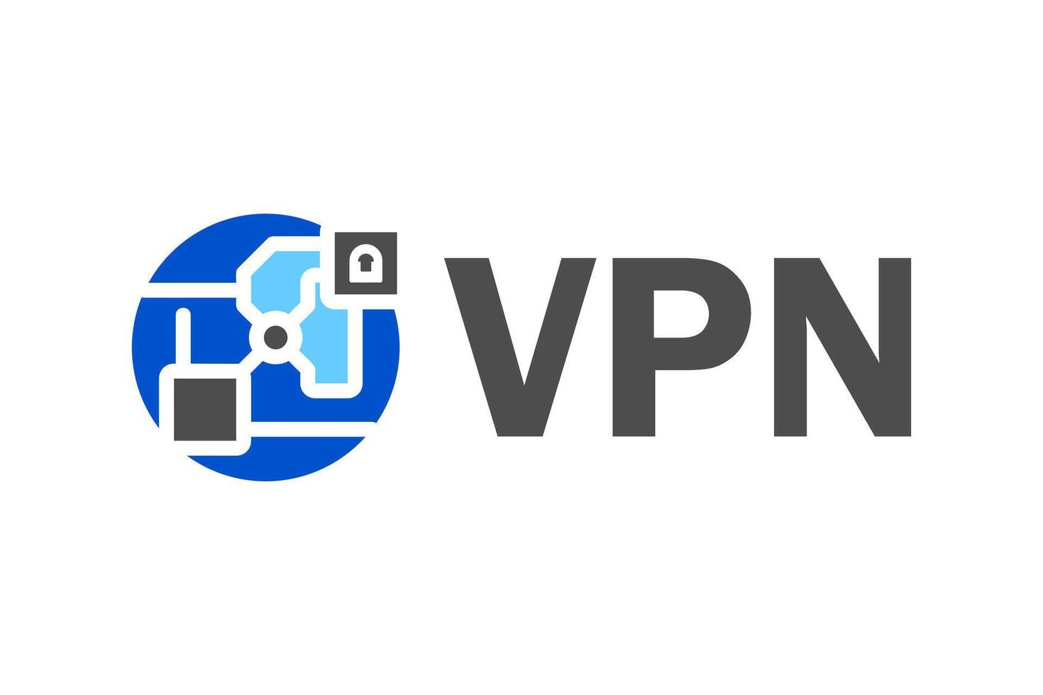 Sleek VPN logo with a shield and keyhole, symbolizing secure online access. Perfect for VPN providers, cybersecurity companies, and data privacy businesses vector