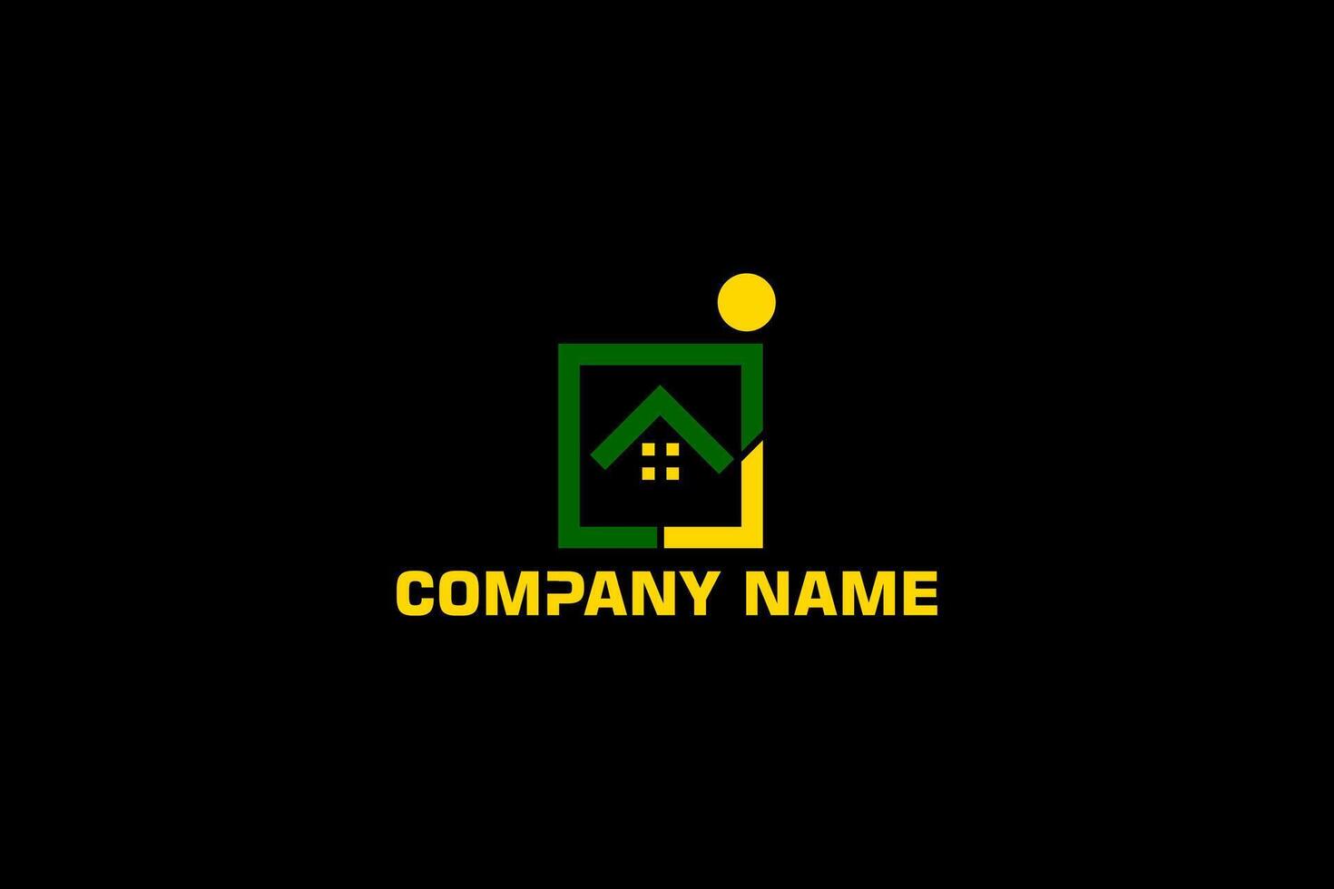 Real estate logo featuring a house outline with a keyhole in the center. vector
