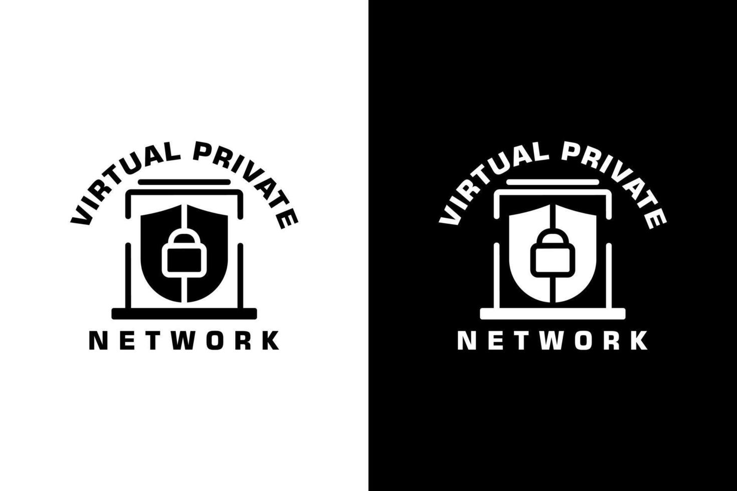 Simple logo features a shield with a padlock, symbolizing online data protection. Ideal for VPN providers, cybersecurity firms, and data privacy businesses vector