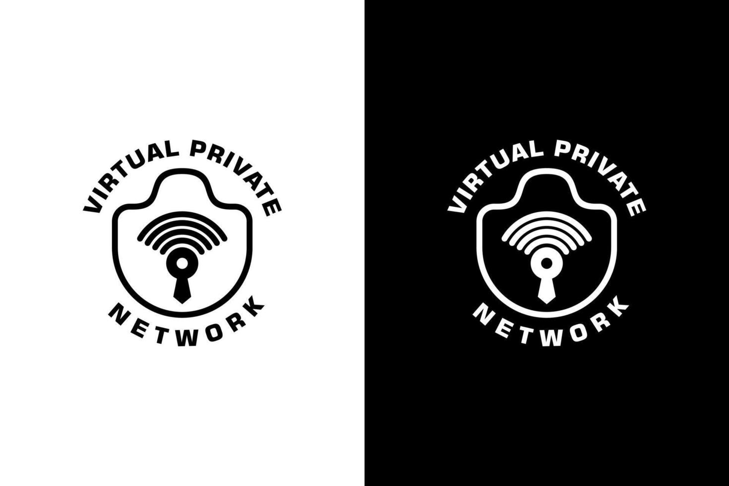 Simple, effective VPN logo with a shield and padlock, symbolizing secure online access. Ideal for VPN providers, cybersecurity firms, and privacy-conscious businesses. vector