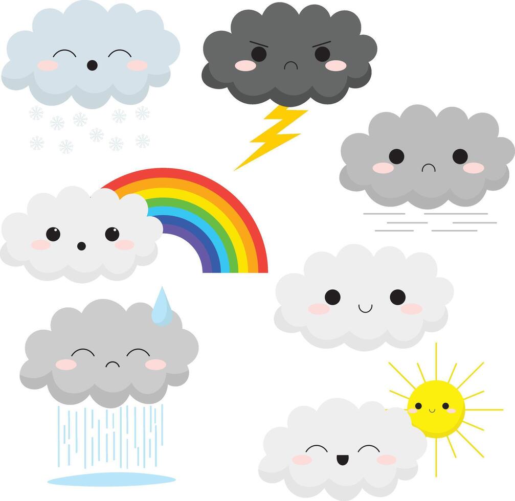 Different Types of Clouds vector