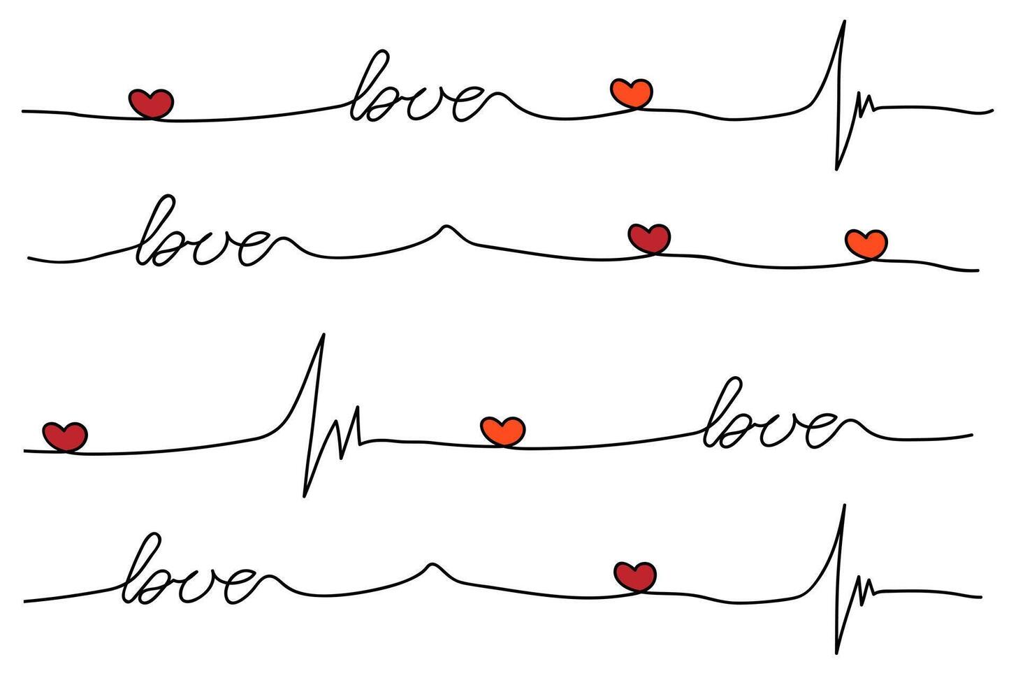 Set of hand drawn hearts on a white background. Applies to lovers and their holidays. EPS 10. vector