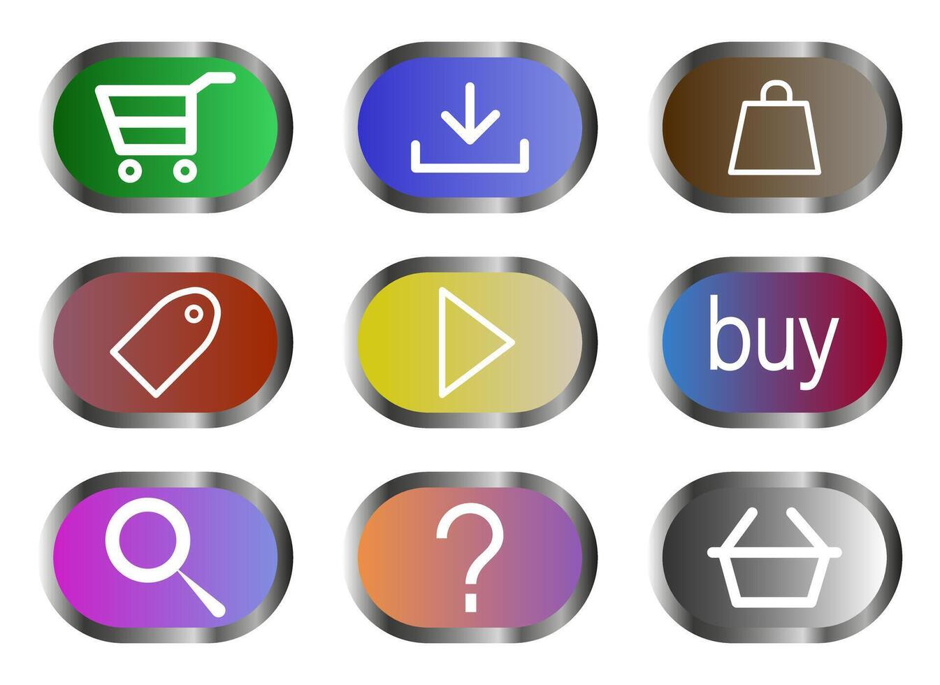 Set of buttons for website design. Click the button to buy. Modern shopping experience. vector