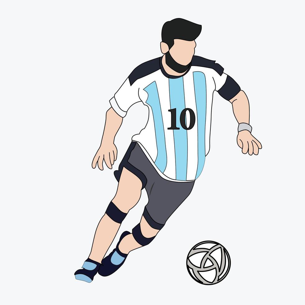 Illustration of Football Player Lionel Messi. vector