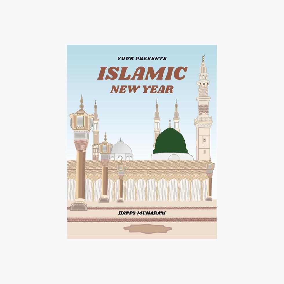 illustration of Hijri New Year Flyer Poster vector